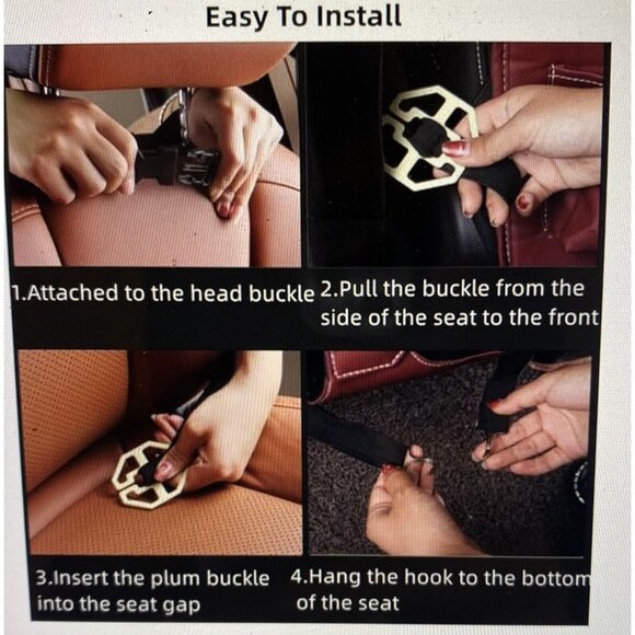 Back Organizer With Foldable Tray Multifunctional Blk PU Leather Storage - Picture 7 of 7